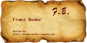 Franz Bodor névjegykártya